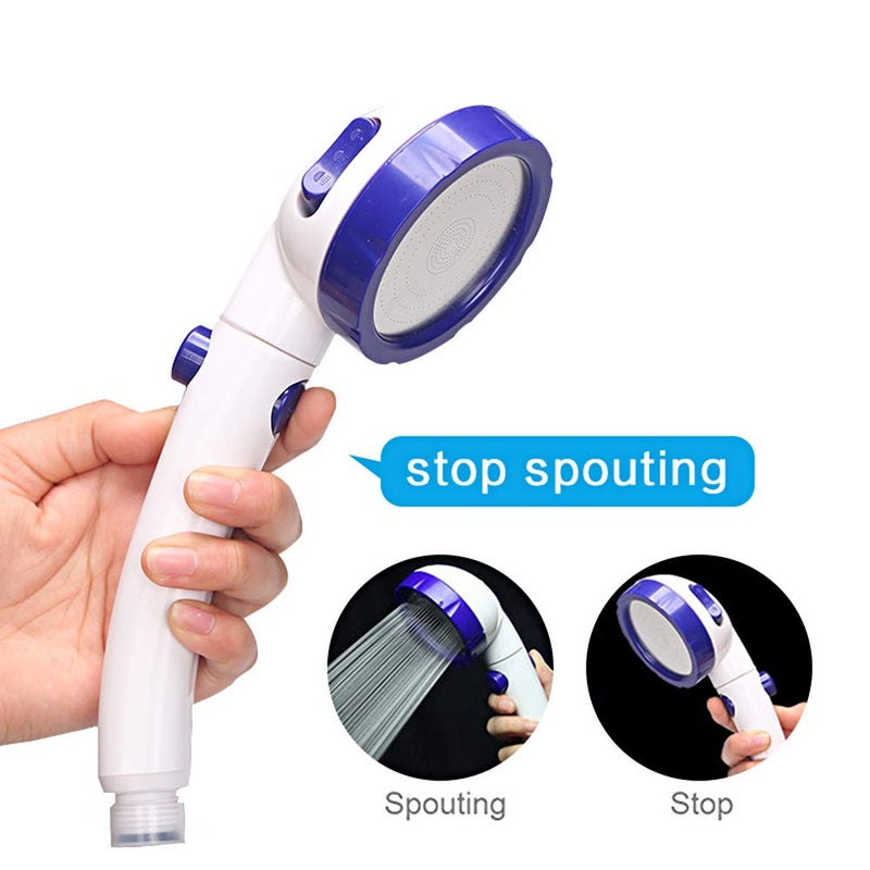 KAIYING Drill-Free High Pressure Handheld Shower Head with ON/OFF Pause Switch 3 Spray Modes Water Saving Showerhead, Detachable Shower-Head, (H:Shower Head (White & Blue)+Bracket+Hose) - Image 2